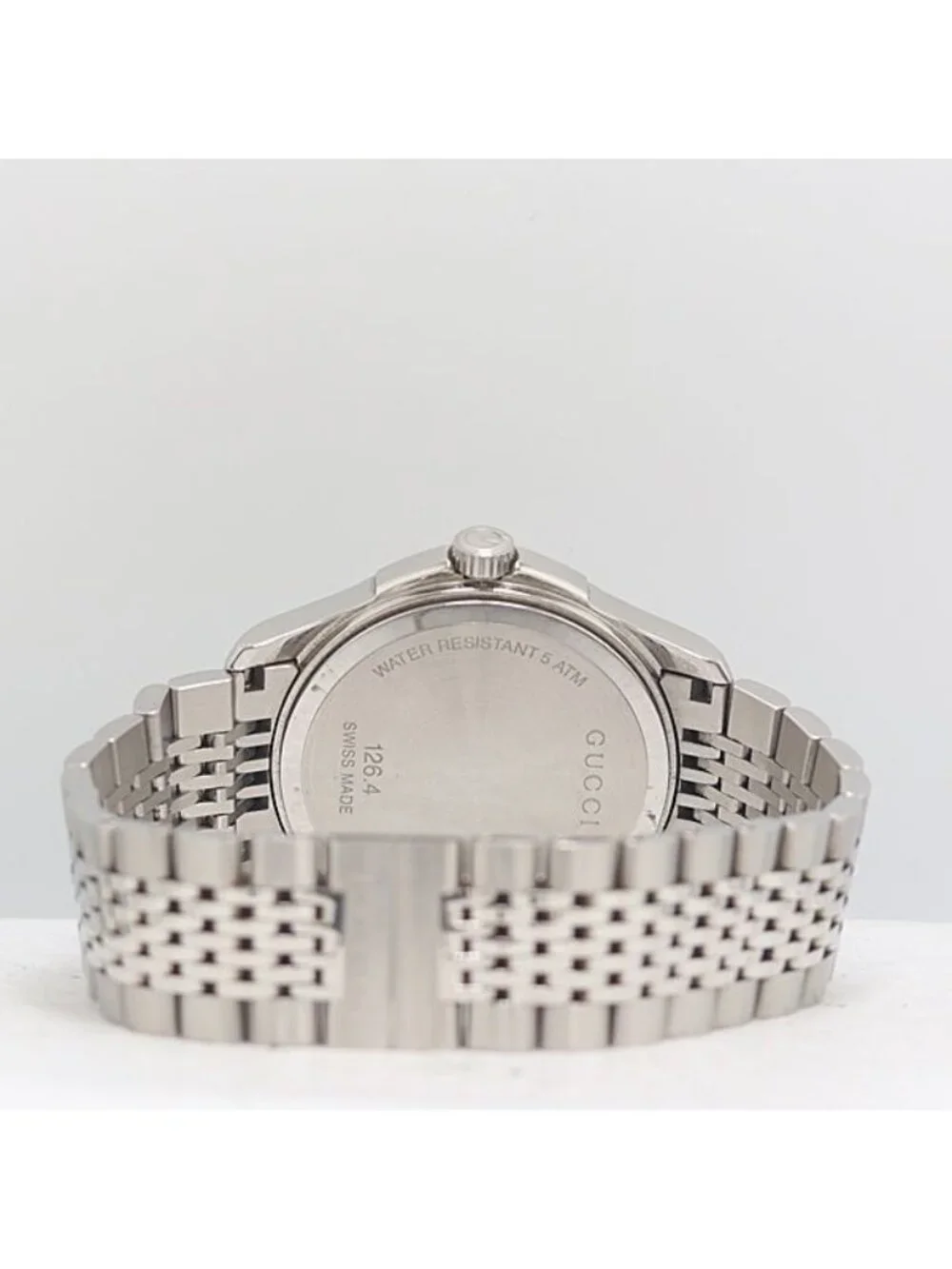 Gucci Box 3 Frames Timeless 126.4 Quartz Date Silver Dial Watch